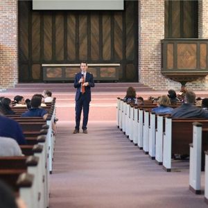 Head of school Nathan Wagner speaks at school chapel