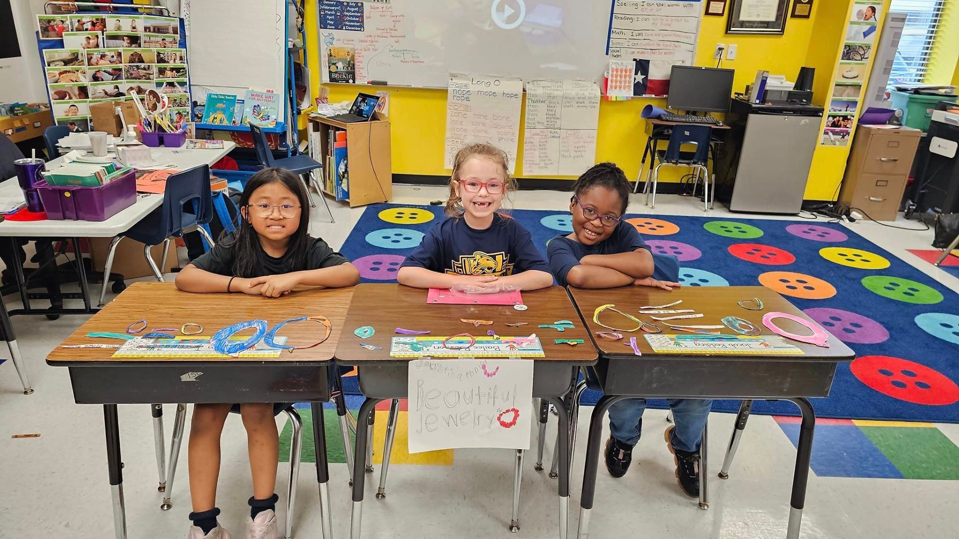 Elementary Students in classroom at Westbury Christian School